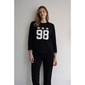 Black Cropped Sweater 98 Stars Athletic No Boundaries Y2K medium Women's